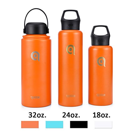qottle Stainless Steel Vacuum Insulated Water Bottle - Hydro- Double Wall Flask - BPA Free Cap Leak Proof Thermos for Gym Office Travel Camping Hiking Outdoor Sports - 32 oz - 24 oz - 18 oz