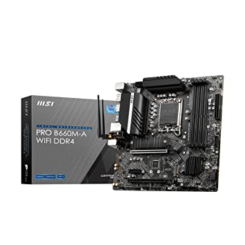 MSI PRO B660M-A WiFi DDR4 MATX Gaming Motherboard,Black,PROB660M-AWIFIDDR4