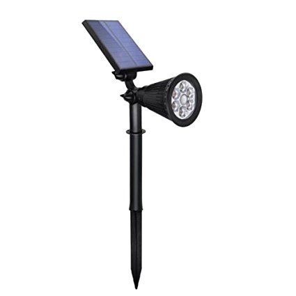 [The 2nd Gen]Vinus Solar LED Spot Light, 300 Lumens 6 LED Solar Powered Waterproof Spotlight Landscape Light-Adjustable with PIR Motion Sensor Outdoor Wall Light -Auto-on/off Security Lighting