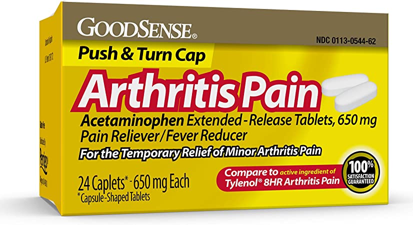 Good Sense Acetaminophen Extended-Release Tablets, 650 mg, Arthritis Pain, White, 24 Count (Pack of 1)