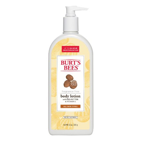 Burts Bees Shea Butter and Vitamin E Fragrance Free Body Lotion 12 Fluid Ounces