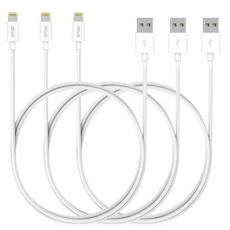 Lightning Cable, JETech® 3-Pack 1 Meter APPLE CERTIFIED USB Sync and Charging Lightning Cable for iPhone 6/6s/5/5S/5C/SE, iPad 4, iPad Air 1/2, iPad Mini 1/2/3 (3-Pack)