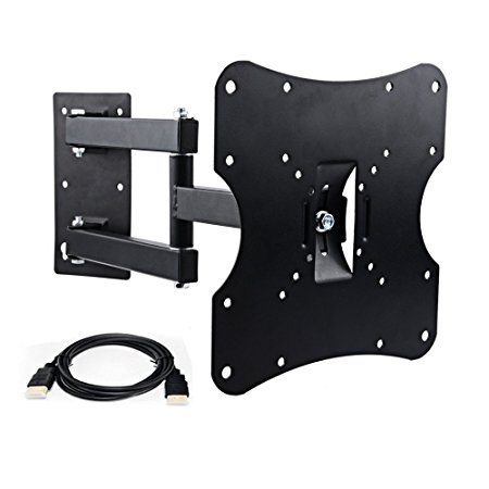 TV Wall Mount, Tecinx Full Motion TV Wall Mount Bracket Tilt Swivel for Most 10"- 32" LED LCD Flat Plasma Screen TVs VESA 200x200mm Comes with 6Ft HDMI Cable