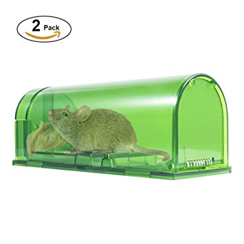 Catcha Humane Smart Mouse Trap Live Catch and Release Rodents, Safe around Children & Pets (Pack of 2)