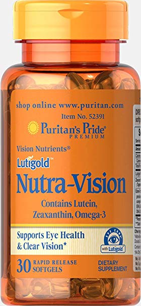 Puritan's Pride Lutigold Nutra-Vision with Lutein, Zeaxanthin & Omega-3-30 Softgels