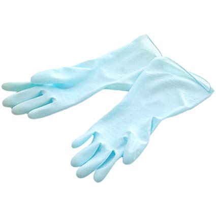 Shineweb 1 Pair Waterproof Rubber Latex Gloves for Dish Washing Laundry Housework Cleaning