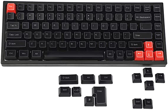 NPKC ABS 84 64 Key OEM ANSI ISO Outlined 1.5mm Thickness Shine Through Keycap Only Keyset for YMD75 KBD75 Keycool 84 YD64 XD64 GK64 (Only Keycap)