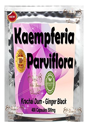 Premium 400 Capsules 500mg Kaempferia Parviflora Grachai Dum Black Ginger Galingale Extract Powder Grown in Thailand