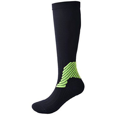 Graduated Compression Socks Knee High for Women & Men (1 Pair) - Best Medical Care,Nursing, Maternity Pregnancy - Athletic Fit for Running Socks(15-20mm Hg)