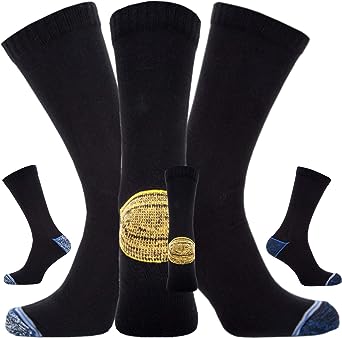 Kensington® Mens Black 90% Cotton Rich Multipack Summer Work Suit Crew Socks for Cushioned Reinforced Calf Heel & Toe No Sweat Comfort Odour Control