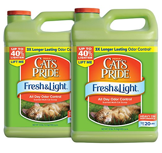 Cat's Pride Fresh and Light All Day Odor Control Scented Multi-Cat Scoop Litter, 2-Pack
