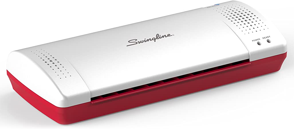 Swingline Laminator, Thermal, Inspire Plus Lamination Machine, 9" Max Width, Quick Warm-Up, Includes Laminating Pouches, White/Red (1701864ECR)
