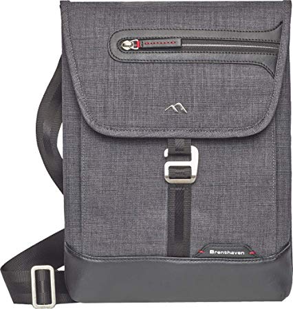 Brenthaven Collins Vertical Shoulder Messenger Bag | Designed For Microsoft Surface Pro 3 & Surface Pro 4 - Gray
