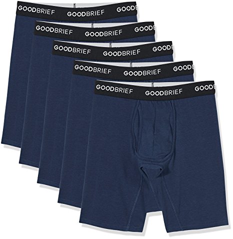 Good Brief Men's 5-Pack Cotton Stretch Long Leg Boxer Briefs