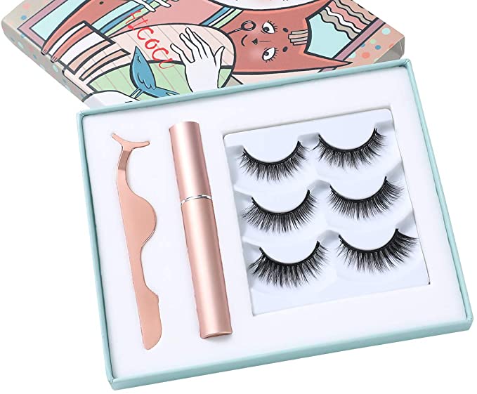 Magnetic Eyeliner and Lashes Kits Upgraded Reusable False eyeLashes3 Pairs3 Styles With Tweezers Natural Look