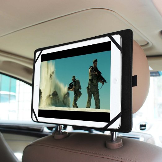 Fintie Universal Car Headrest Mount Holder for 7" to 11" Tablet PC Inclu. iPad Pro / Air / Mini, Google Nexus, Samsung Galaxy Tab / Note, Microsoft Surface, HP, Verizon Ellipsis, LG G Pad, Dell, Dragon and More, Black