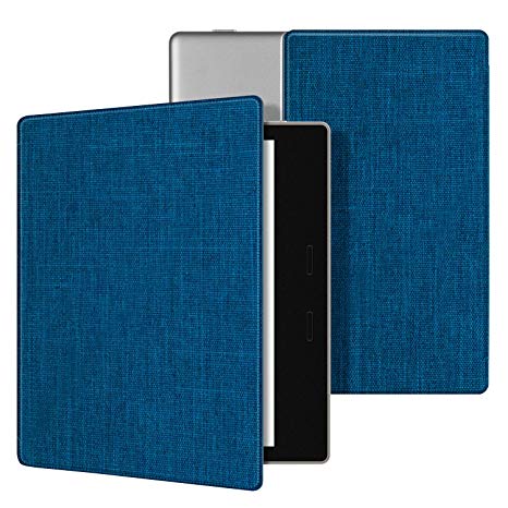 Ayotu Fabric Case for Kindle Oasis(9th Gen, 2017 Release), Slim Durable Soft Fabric Cover with Auto Wake/Sleep Function, Strong Adsorption for All-New 7''Kindle Oasis Case KO-03 The Blue