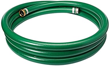 Apache 1-1/2" x 20' PVC Style G (Green) Suction Hose with Aluminum Pin Lug Fittings (98128010)