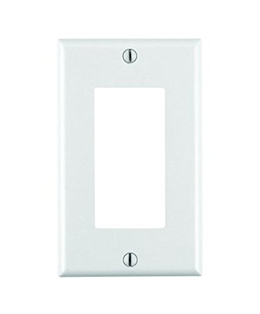 Leviton 80401-W  1-Gang Decora/GFCI Device Decora Wallplate, Standard Size, Thermoset, Device Mount, 20-Pack, White