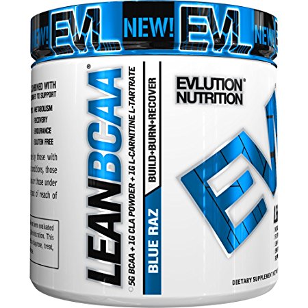 Evlution Nutrition EVL LeanBCAA Powder, 30 Servings (9.4 Oz) (Blue Raz)