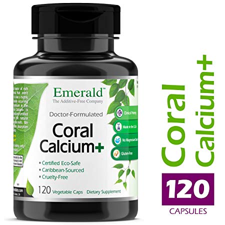 Coral Calcium Plus -Highly Ionizable Coral Calcium from the Caribbean Sea - Helps Balance pH Levels, Support Strong Bones & Teeth, Weight Loss - Emerald Laboratories - 120 Vegetable Capsules
