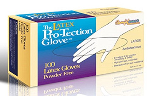 Disposable Latex Gloves, Powder Free, Size: Large