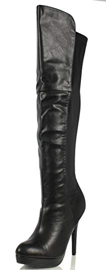 Delicious Women's Venga Faux Leather Over The Knee High Heel Boots