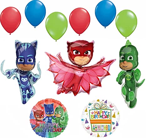 PJ MASKS Birthday Party Supplies Catboy, Owlette and Gekko Balloon decorations