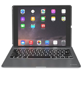 ZAGG Slim Book Case, Ultrathin, Hinged with Detachable Backlit Keyboard for iPad Pro 12.9 - Black (ID7ZF2-BB0)