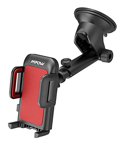 Mpow Upgrade Dashboard Car Phone Mount,Adjustable Windshield Holder Cradle with Strong Sticky Gel Pad Compatible iPhone Xs MAX/XS/XR/X/8/8Plus/7/7Plus/6s/6P/5S, Galaxy S6/S7/S8/S9, Google, Huawei etc