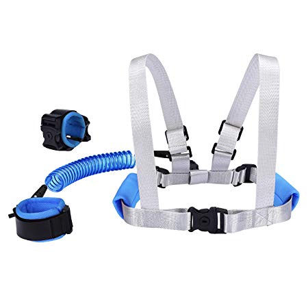 Blisstime 2 in 1 Toddler leash -Anti Lost Wrist Link for toddlers -Toddler Harness,Baby Leash,Leash for Toddlers,Wrist Leashes,Child Leashes for Toddlers,Not Easy to Open without Key