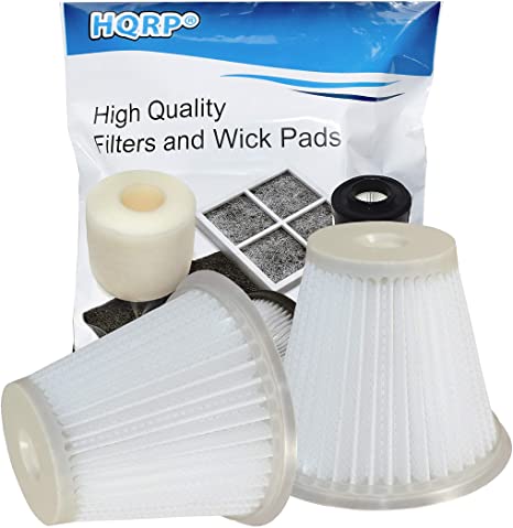 HQRP 2-Pack Washable & Reusable Filter Compatible with Black & Decker Cyclonic Action DustBuster CHV1400 CHV1600 CHV9600 CHV1500 CHV1560 Hand Vac; Part VF100H / VF100 Replacement