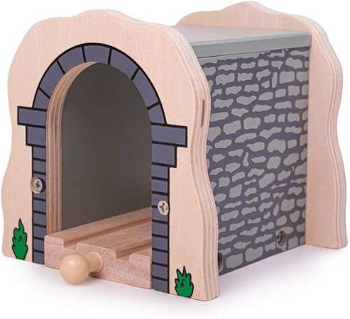 Bigjigs Rail Grey Stone Tunnel - Other Major Wooden Rail Brands are Compatible