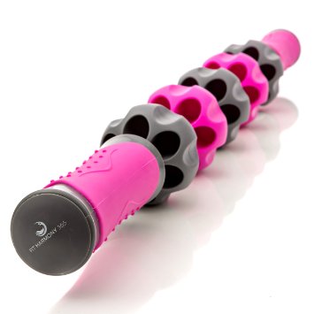 Fit Harmony Muscle Roller Stick - Instantly Relieves Tension and Soreness, Massage Muscles, Reduces Stress, and Renews Your Body with Stiff Penetrating Spindles - Fits in Sports Bag, Lifetime Warranty ...
