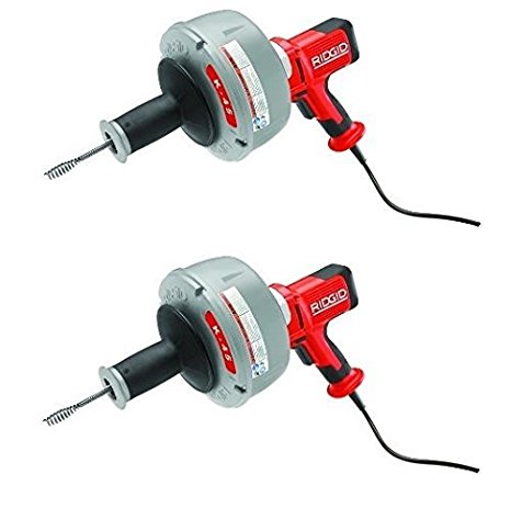 RIDGID 35473 K-45AF Sink Machine with C-1 5/16 Inch Inner Core Cable and AUTOFEED Control, Sink Drain Cleaner Machine and Bulb Drain Auger (2 PACK)