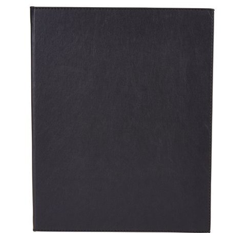 Winco LMD-811BK, Black Leather-Like Booklet Two-Views Menu Cover for 8.5x11-Inch Inserts