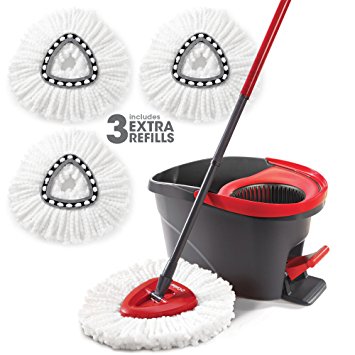 O-Cedar Easy Wring Spin Mop & Bucket System with 3 Extra Refills