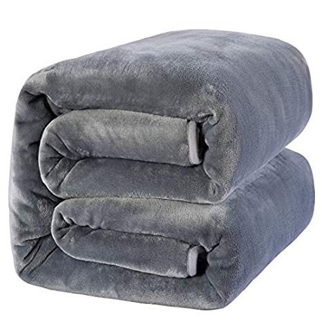 MEROUS King Size Polar Fleece Thermal Bed Blanket,Gray