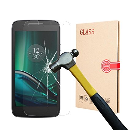 BACAMA 2.5D Round Edge Tempered Glass Screen Protector 0.3mm Ultra Thin for Motorola Moto G4 Play with 9H Hardness/Anti-scratch/Fingerprint Resistant