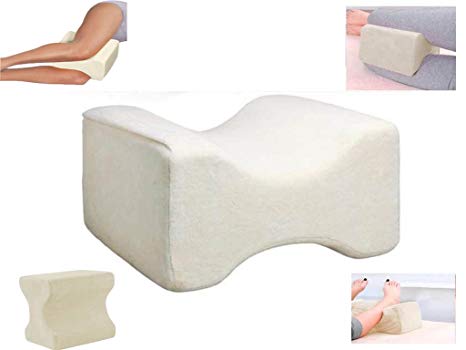 CONTOUR MEMORY FOAM LEG PILLOW ORTHOPAEDIC FIRM BACK HIPS & KNEE SUPPORT   COVER