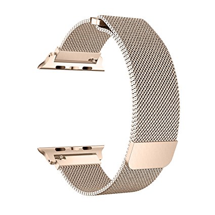CTYBB for Apple Watch Band 42mm, Milanese Loop Stainless Steel Magnetic Lock iWatch Band for Apple Watch Series 3, Series 2, Series 1, Sport & Edition (Gold)