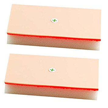 Suturing Doctor Suture Pads 2pc Set -FLESH SKIN-TONE COLOUR with FREE 12 x Needles and FREE 1 x Needle Holder - Start Practicing Straight Away !