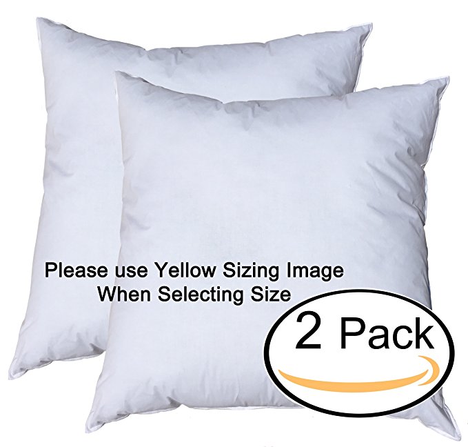 Pillowflex Premium Polyester Filled Pillow Form Inserts - Machine Washable - Square - Made In USA (12x12 Pack of 2)