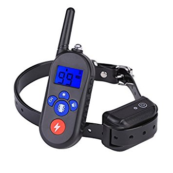 [2018 UPGRADED]Dog Training Collars,Petsky Rainproof and Rechargeable Electric Pet Shock Collar,330 Yards Range Remote with Vibration,Shock and Beep,Anti Bark Collars for Dog and Cat.