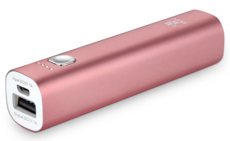 iXCC 3400mAH Power Bank - Mini Portable External Battery Charger for Apple iPhone, iPod, Samsung, HTC One, Fire Phone, Google Nexus and More - Pink