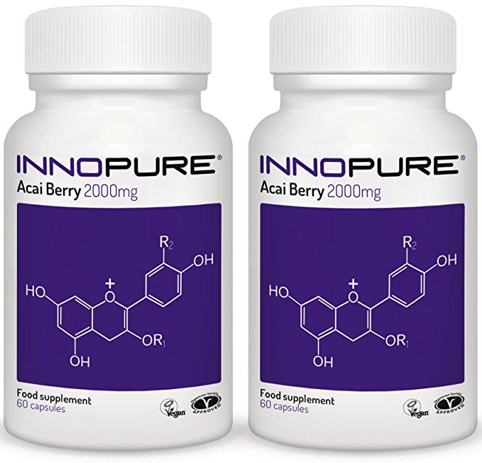 Acai Berry Extract Duo Saver Pack | 100% Pure Grade & Natural Source of Acai | 120 Capsules, 2 Month Supply | Innopure®