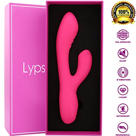 Lyps Aphrodite - Vagina, G Spot & Clit Vibrator - FDA Approved Body-Safe Silicone - 8 Vibration Settings Adult Toy - USB Rechargeable Rabbit Vibrator - Waterproof, Quiet & Powerful Adult Sex Toy
