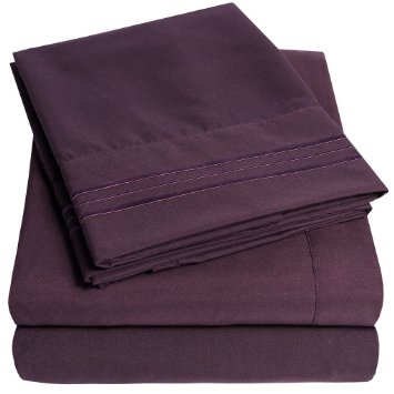 1500 Supreme Collection Bed Sheets - PREMIUM QUALITY BED SHEET SET & LOWEST PRICE, SINCE 2012 - Deep Pocket Wrinkle Free Hypoallergenic Bedding - Over 40  Colors & Prints- 4 Piece, Queen, Purple