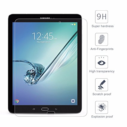 Galaxy Tab S2 9.7 Screen Protector, SIDARDOE Tempered Glass Screen Protector for Samsung Galaxy Tab S2 9.7, HD Ultra Clear, 0.33mm 2.5D Round Edge, 9H Anti-Scratch