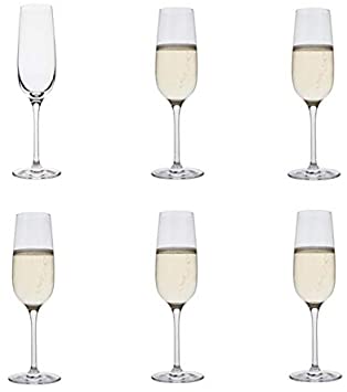 Dartington Crystal - Crystal Champagne Flute Glasses, Set of 6